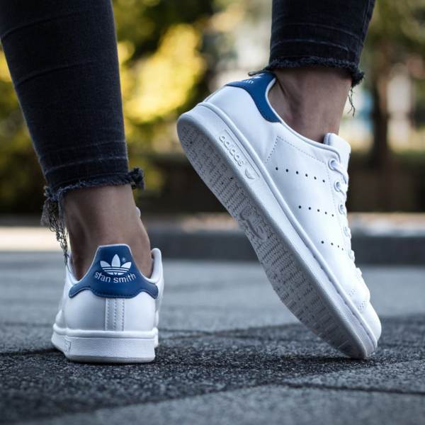 Giày Adidas Stan Smith J 'White Blue' S74778 - Ảnh 4