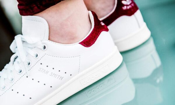 Giày Adidas Originals Stan Smith 'White Burgundy' AQ0887 - Ảnh 4