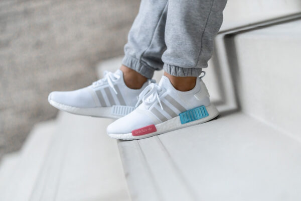 Giày Adidas Wmns NMD_R1 'White Grey Blue Rose' FX7074 - Ảnh 7