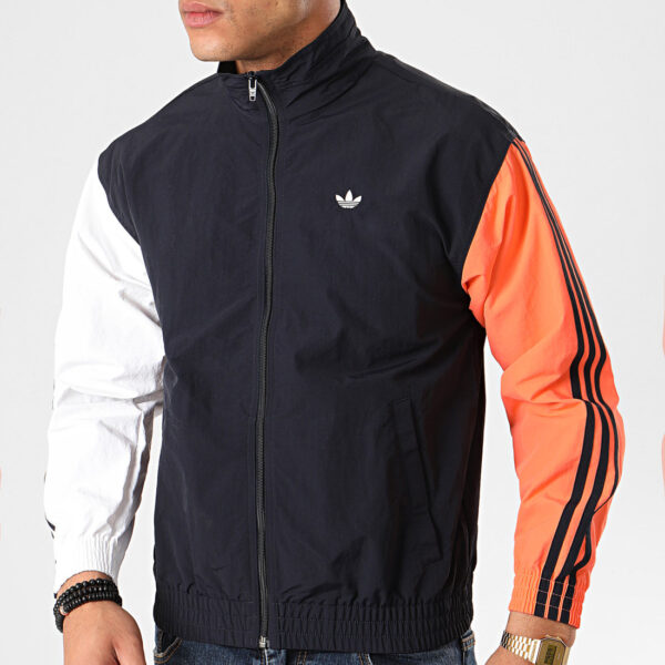 Áo Adidas Shadow Trefoil Windbreaker Legend Ink Signal Coral FM1537 - Ảnh 4