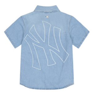 Alternative view of Áo MLB Basic Back Logo Short-Sleeve Denim Shirt New York Yankees 31WSN5131-50U