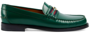 Giày Gucci Men's loafer with Double G 'Dark Green Leather' ‎644724-17X10-3160