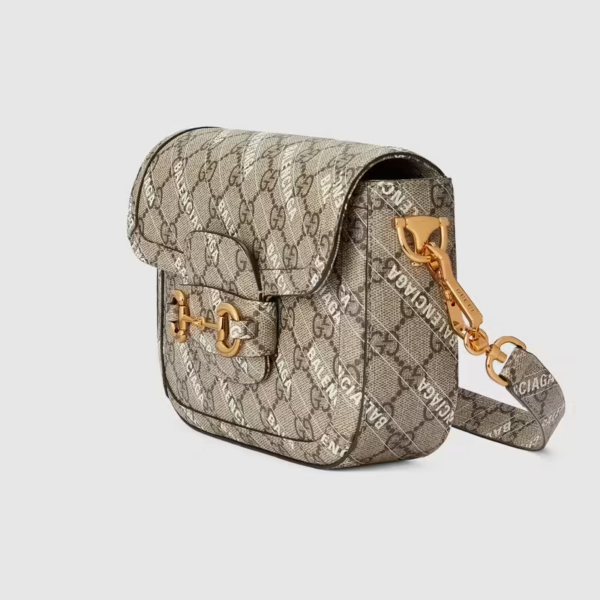 Túi Guci The Hacker Project Mini Gucci Horsebit 1955 Beige ‎658574-ULZAG-9759 - Ảnh 4