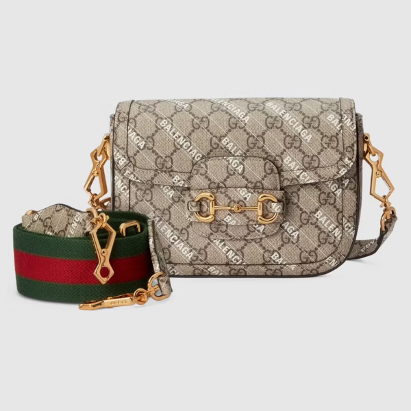 Túi Guci The Hacker Project Mini Gucci Horsebit 1955 Beige ‎658574-ULZAG-9759 - Ảnh 2