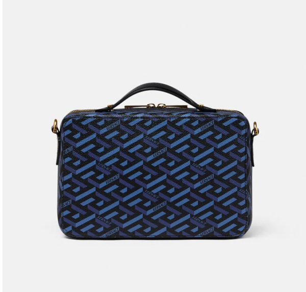 Túi Versace La Greca Signature Messenger Black BLue 1001769-1A01444-5U18V - Ảnh 3