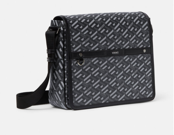 Túi Versace La Greca Signature Messenger Black Gray 1003363-1A01444-5B05E - Ảnh 3