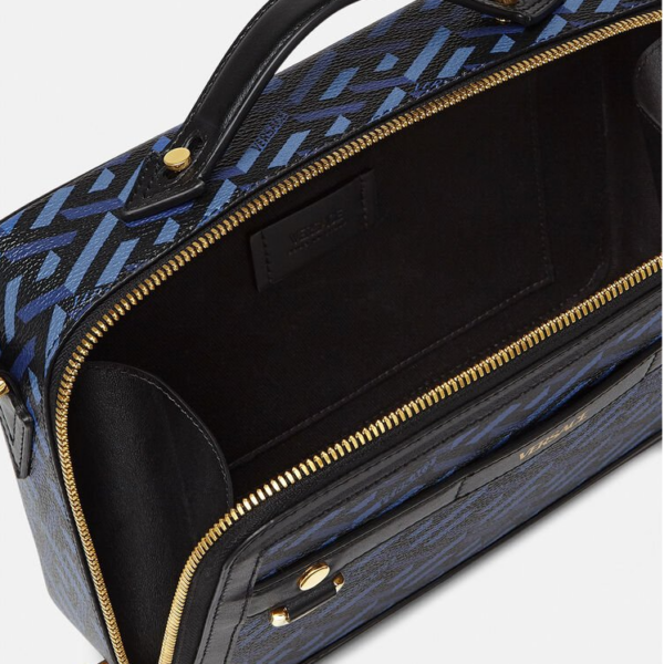 Túi Versace La Greca Signature Messenger Black BLue 1001769-1A01444-5U18V - Ảnh 2