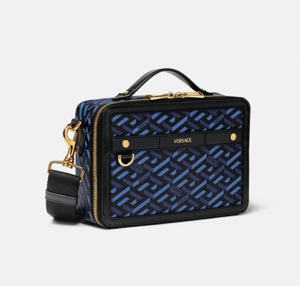 Túi Versace La Greca Signature Messenger Black BLue 1001769-1A01444-5U18V - Ảnh 4