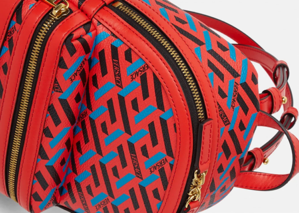 Túi Versace La Greca Signature Mini Backpack Blue Red 1003405-1A01444-5R08V - Ảnh 4
