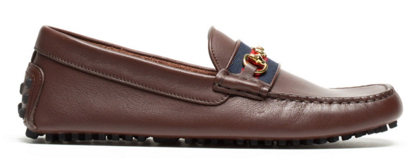 Giày Gucci Brown Leather Men's Green Interlocking G Horsebit 624698 1XH10 2160