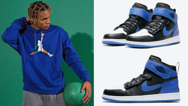 Giày Nike Air Jordan 1 High FlyEase GS 'Hyper Royal' CT4897-041 - Ảnh 6