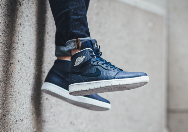Giày Nike Air Jordan 1 High Nouveau 'Navy Snake' 819176-407 - Ảnh 3