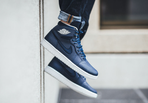 Giày Nike Air Jordan 1 High Nouveau 'Navy Snake' 819176-407 - Ảnh 2