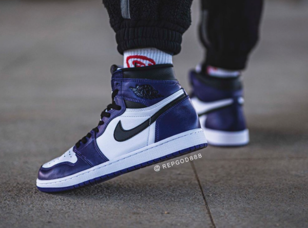 Giày Nike Air Jordan 1 Retro High Court 'Purple White 2.0' (GS) 575441-500 - Ảnh 4