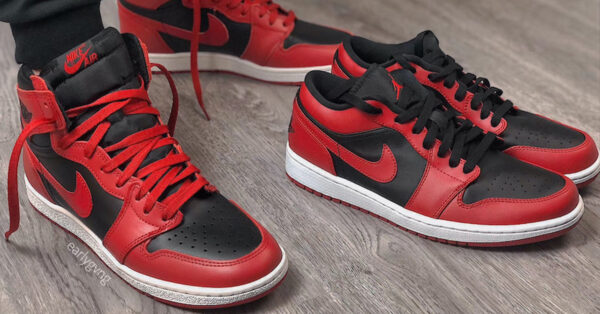Giày Nike Air Jordan 1 Low GS 'Reverse Bred' 553560-606 - Ảnh 7