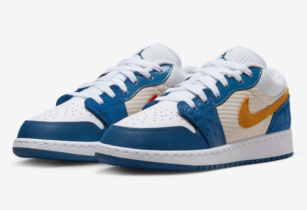 Giày Nike Air Jordan 1 GS Low SE 'Blue Chutney White' DR6960-400 - Ảnh 4