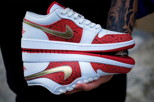 Giày Nike Air Jordan 1 Low SE GS 'Spades' DJ5186-100 - Ảnh 6