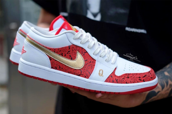 Giày Nike Air Jordan 1 Low SE GS 'Spades' DJ5186-100 - Ảnh 7