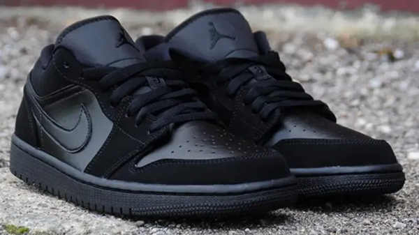 Giày Nike Air Jordan 1 Retro Low 'Triple Black' 553558-025 - Ảnh 4