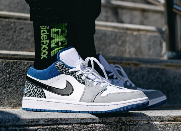 Giày Nike Air Jordan 1 Low SE GS 'True Blue' DQ2514-140 - Ảnh 6