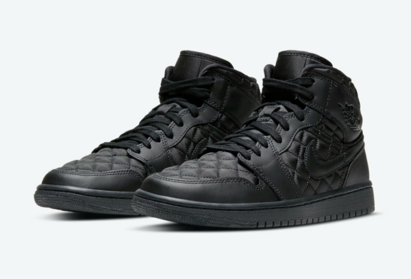 Giày Nike Wmns Air Jordan 1 Mid SE 'Black Quilted' DB6078-001 - Ảnh 5