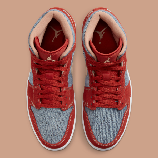 Giày Nike Air Jordan 1 Mid SE GS 'Denim Red' DM4384-600 - Ảnh 3