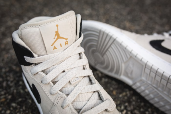 Giày Nike Air Jordan 1 Retro Mid GS 'Light Bone' 554725-023 - Ảnh 8