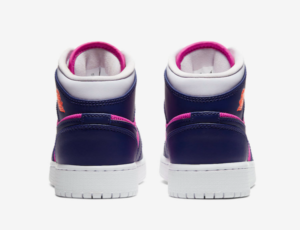 Giày Nike Air Jordan 1 Mid GS 'Fire Pink' 555112-602 - Ảnh 5