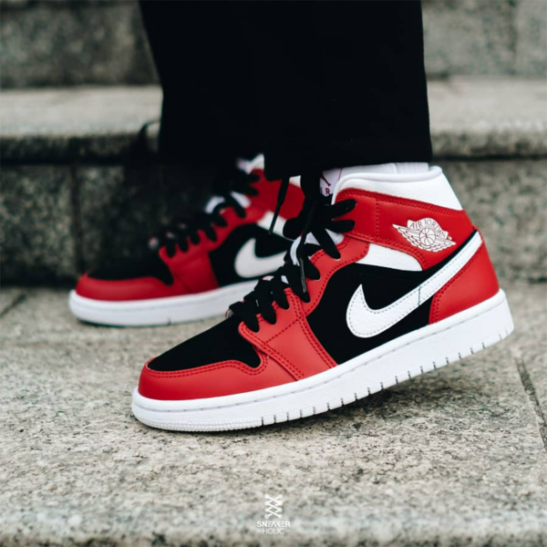 Giày Nike Air Jordan 1 Mid 'Gym Red Black' BQ6472-601 - Ảnh 5