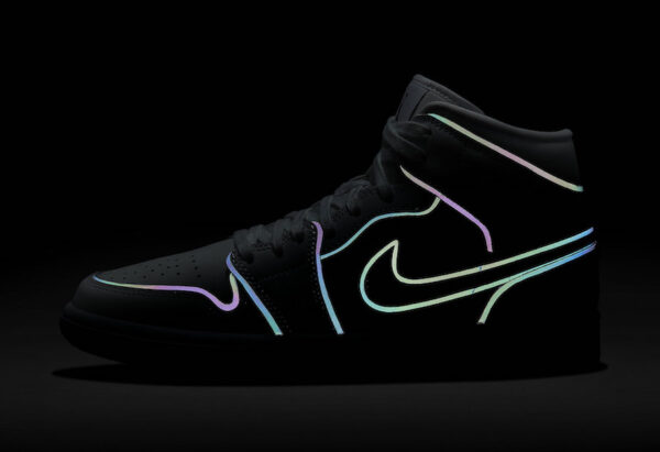 Giày Nike Air Jordan 1 Mid 'Iridescent Reflective White' CK6587-100 - Ảnh 7