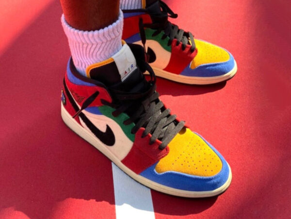 Giày Nike Blue The Great x Air Jordan 1 Mid 'Fearless' CU2805-100 - Ảnh 2