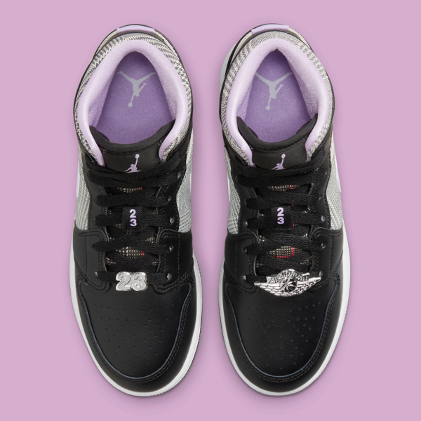 Giày Nike Air Jordan 1 Mid SE GS 'Houndstooth' DC7226-015 - Ảnh 3