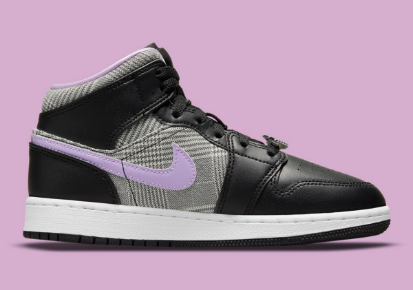 Giày Nike Air Jordan 1 Mid SE GS 'Houndstooth' DC7226-015 - Ảnh 4