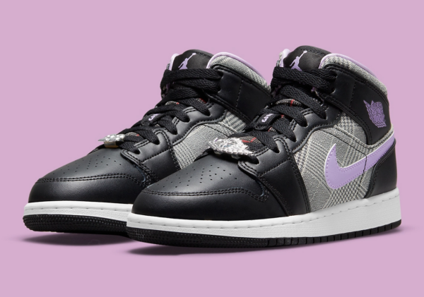 Giày Nike Air Jordan 1 Mid SE GS 'Houndstooth' DC7226-015 - Ảnh 6