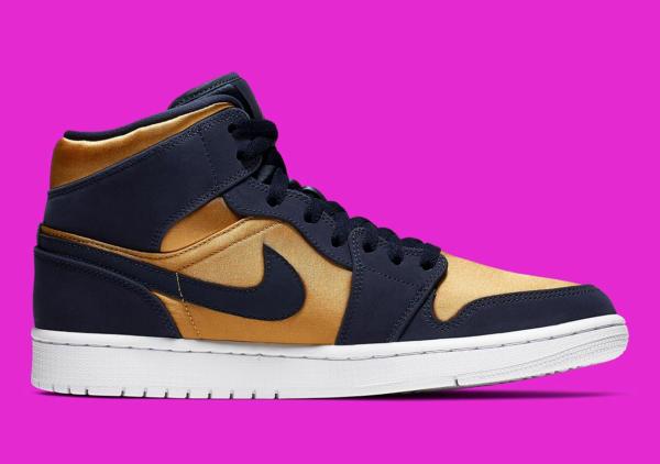 Giày Nike Air Jordan 1 Mid SE Premium 'Stain Gold' 852542-401 - Ảnh 6