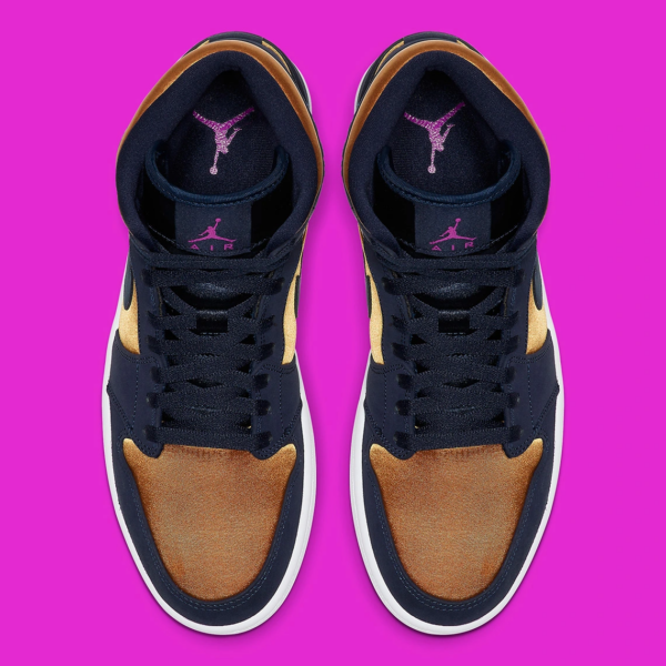 Giày Nike Air Jordan 1 Mid SE Premium 'Stain Gold' 852542-401 - Ảnh 5