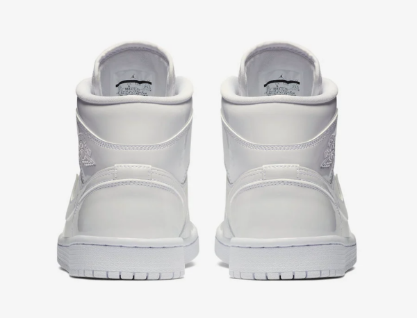 Giày Nike Wmns Air Jordan 1 Mid Patent 'Triple White' BQ6472-111 - Ảnh 5