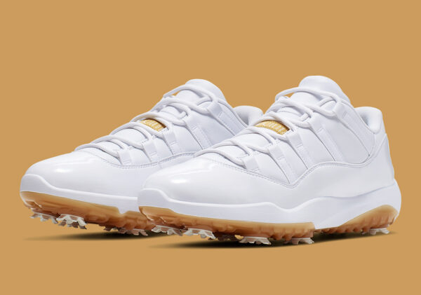Giày Golf Nike Air Jordan 11 Low Golf 'Metallic Gold' AQ0963-102 - Ảnh 3