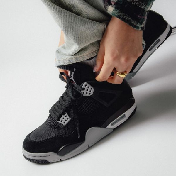 Giày Nike Air Jordan 4 Retro 'Black Canvas' DV0553-006 - Ảnh 5