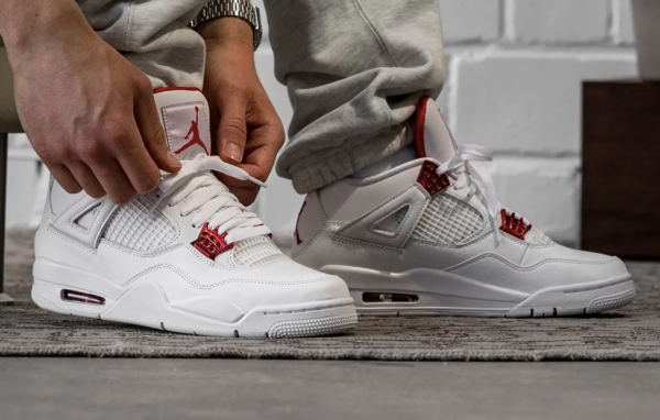 Giày Nike Air Jordan 4 Retro GS Red Metallic 408452-112 - Ảnh 3