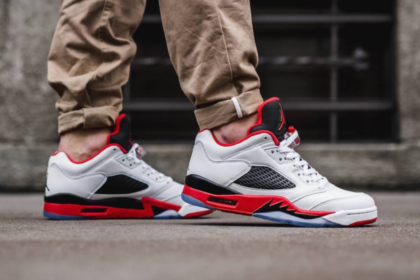 Giày Nike Air Jordan 5 Retro Low GS 'Fire Red' 2016 314338-101 - Ảnh 5
