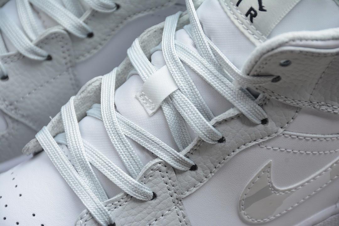 Giày Nike Air Jordan 1 Mid SE GS 'Swoosh Logo Grey Camo' DD3235-100 - Ảnh 12