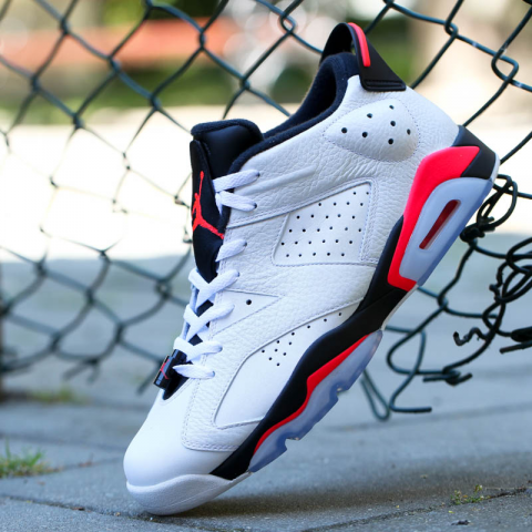 Giày Nike Jordan 6 Retro Low 'White Infrared' 304401-123 - Ảnh 4