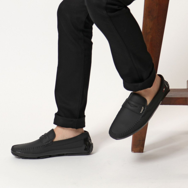 Giày Bally Men's Black Pintos Leather Loafers 'Black' 6222970 - Ảnh 3
