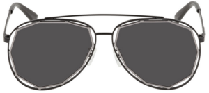 Kính Alexander McQueen Grey Aviator 'Black' MQ0175SA-001-59