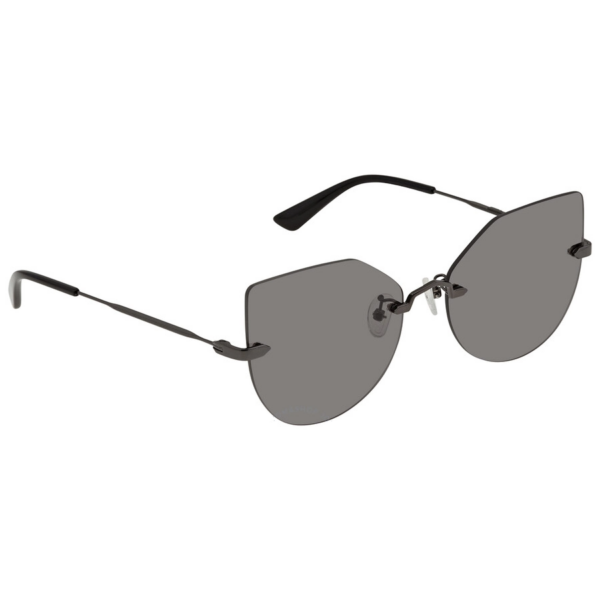 Kính Alexander McQueen Grey Cat Eye 'Ruthenium' MQ0223SA-001-59 - Ảnh 2
