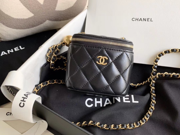 Túi Chanel Wmns Small Classic Box On Chain Lambskin Black AP1447-B02991-94305 - Ảnh 3