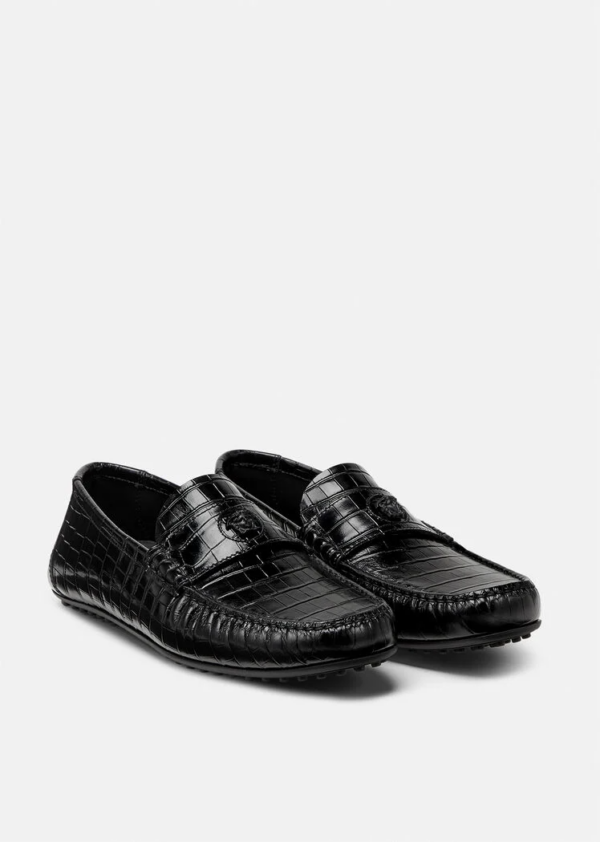 Giày Versace La Medusa Leather Loafers 'Black' DSU8527-1A00999-1B090 - Ảnh 3