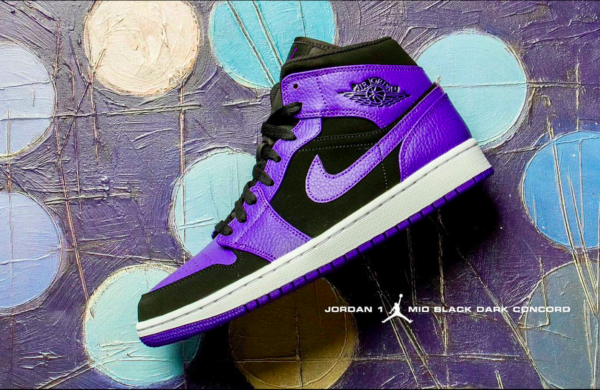 Giày Nike Air Jordan 1 Mid Black 'Dark Concord' 554724-051 - Ảnh 11