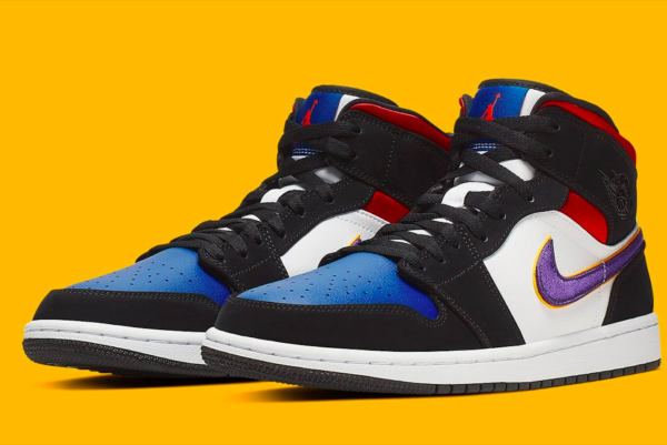 Giày Nike Air Jordan 1 Mid 'Lakers Top 3' 852542-005 - Ảnh 6